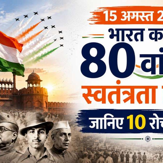 80वां स्वतंत्रता दिवस 2026: इतिहास, महत्व और अनसुनी कहानियाँ जो हर भारतीय को पता होनी चाहिए 80वां स्वतंत्रता दिवस 2026: इतिहास, महत्व और अनसुनी कहानियाँ जो हर भारतीय को पता होनी चाहिए