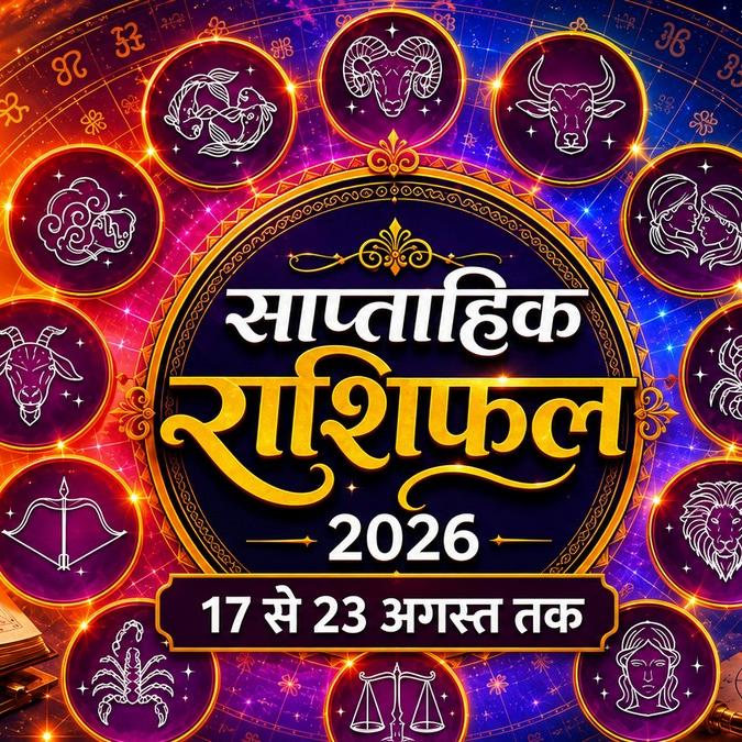 17 से 23 अगस्त 2026 का साप्ताहिक राशिफल: करियर, व्यापार, प्रेम और स्वास्थ्य पर ग्रहों का प्रभाव 17 से 23 अगस्त 2026 का साप्ताहिक राशिफल: करियर, व्यापार, प्रेम और स्वास्थ्य पर ग्रहों का प्रभाव