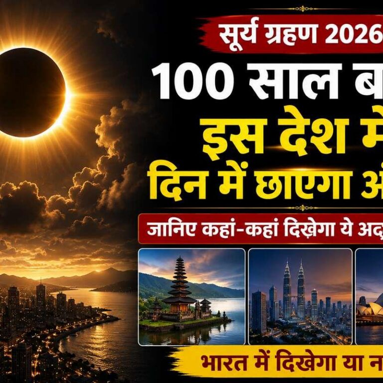 12 अगस्त 2026 का पूर्ण सूर्य ग्रहण: 100 साल बाद यूरोप में दिन में छाएगा अंधेरा, जानिए कहां-कहां दिखेगा 12 अगस्त 2026 का पूर्ण सूर्य ग्रहण: 100 साल बाद यूरोप में दिन में छाएगा अंधेरा, जानिए कहां-कहां दिखेगा