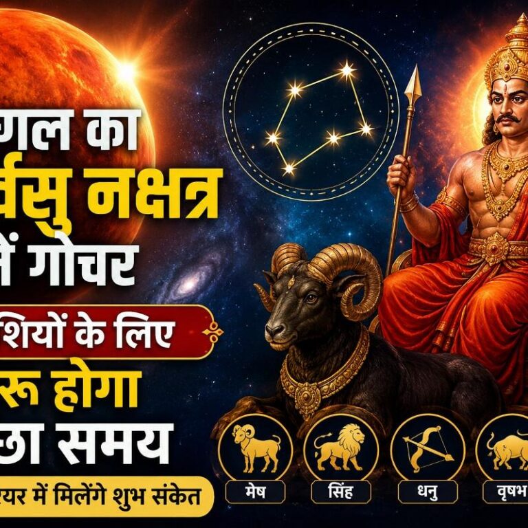 मंगल ग्रह का पुनर्वसु नक्षत्र में गोचर: 2 सितंबर 2026 से 5 राशियों के लिए खुलेंगे भाग्य के द्वार मंगल ग्रह का पुनर्वसु नक्षत्र में गोचर: 2 सितंबर 2026 से 5 राशियों के लिए खुलेंगे भाग्य के द्वार