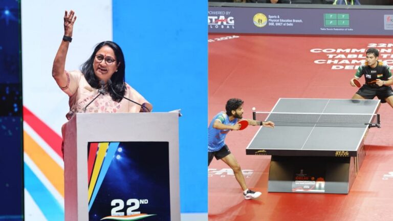 कॉमनवेल्थ टेबल टेनिस चैंपियनशिप 2026: दिल्ली बना वैश्विक खेल केंद्र, मुख्यमंत्री रेखा गुप्ता ने किया विजेताओं का सम्मान कॉमनवेल्थ टेबल टेनिस चैंपियनशिप 2026: दिल्ली बना वैश्विक खेल केंद्र, मुख्यमंत्री रेखा गुप्ता ने किया विजेताओं का सम्मान